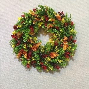 Decorative fall wreath.